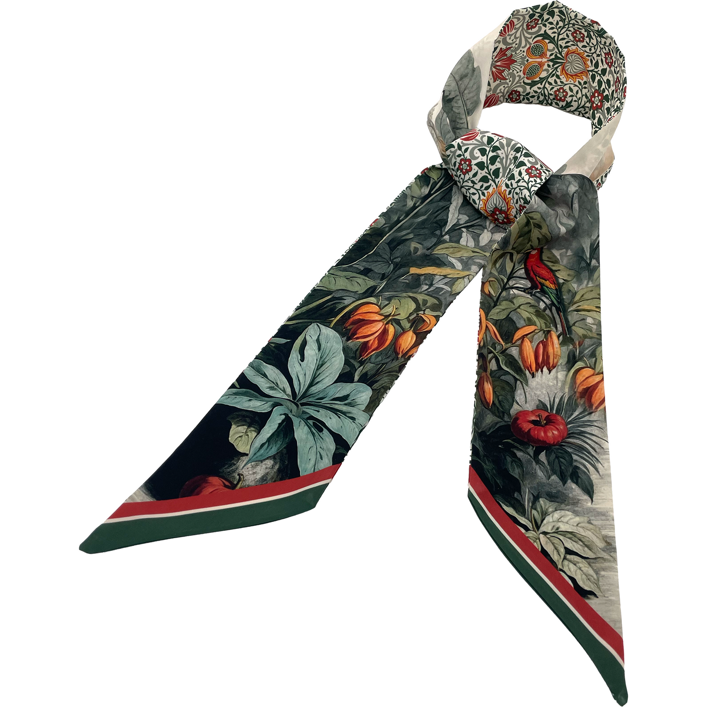 Lenço Pequeno com Argola dourada ilustração Natureza