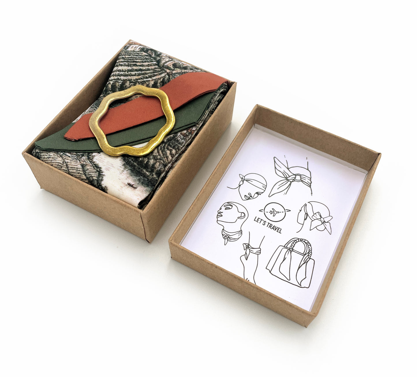 Lenço Pequeno com Argola dourada ilustração Portugal