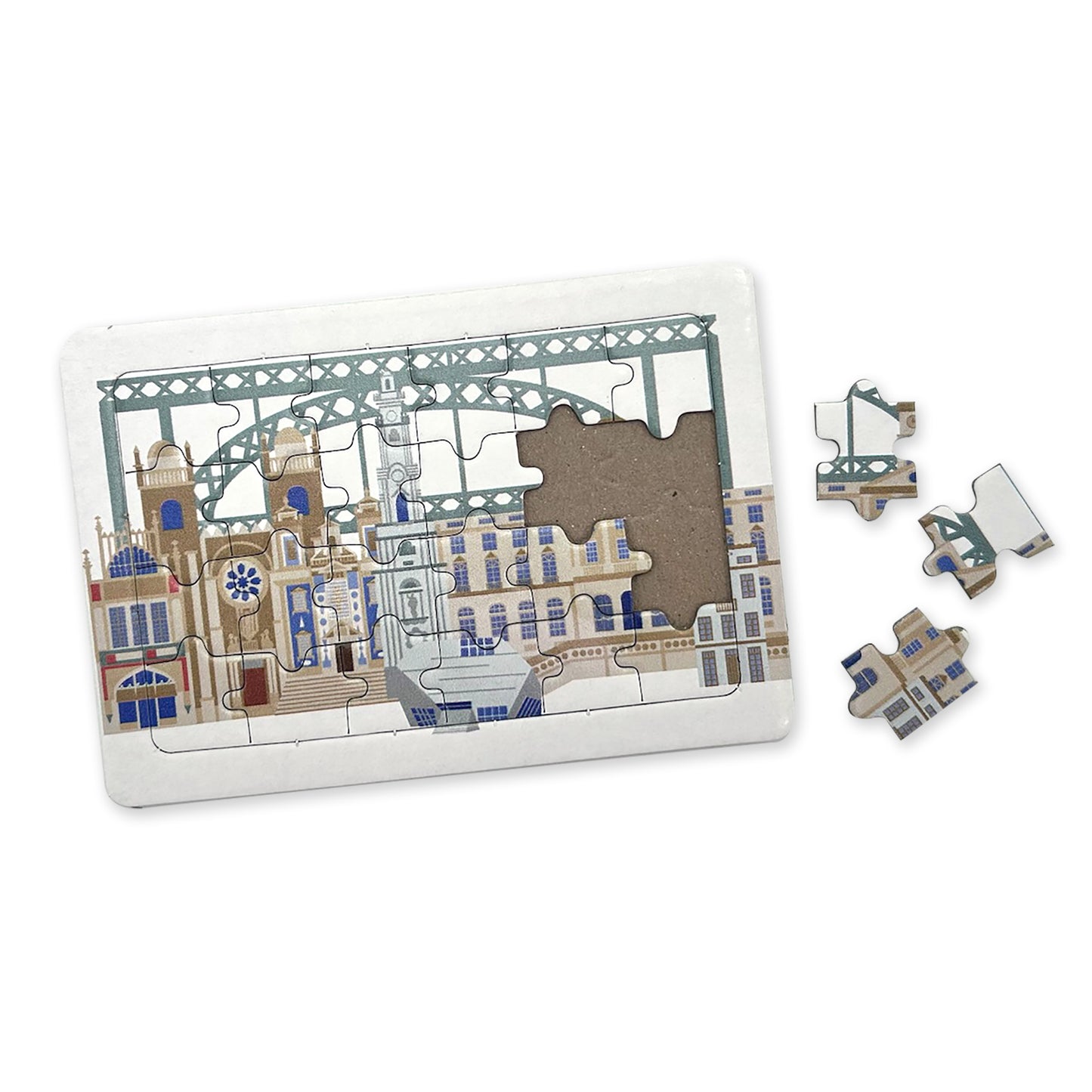 Postal com Puzzle monumentos do Porto