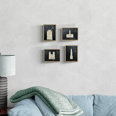 Quadros Decorativos com Monumentos do Porto em 3D