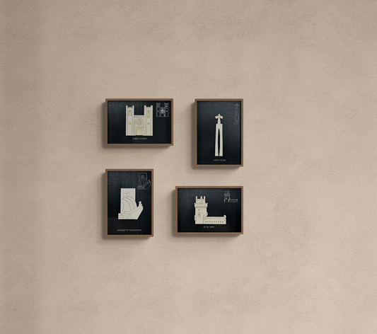 Quadro decorativo com Monumentos de Lisboa 3D
