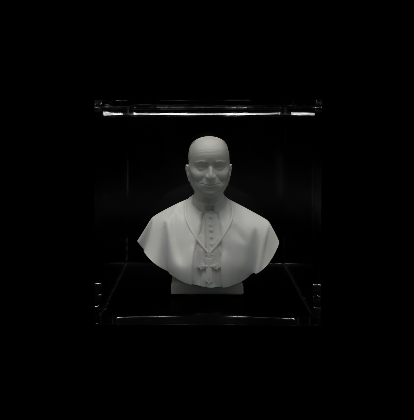 Busto do Papa Leão em 3D - Edição Colecionável em Caixa de Acrílico