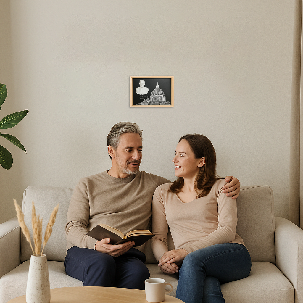 Quadro decorativo Vaticano com Busto em 3D