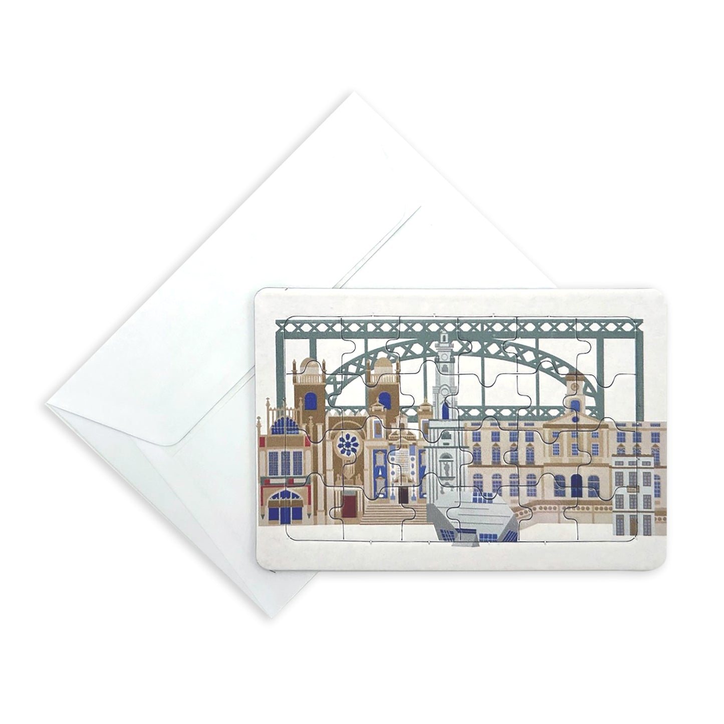 Postal com Puzzle monumentos do Porto