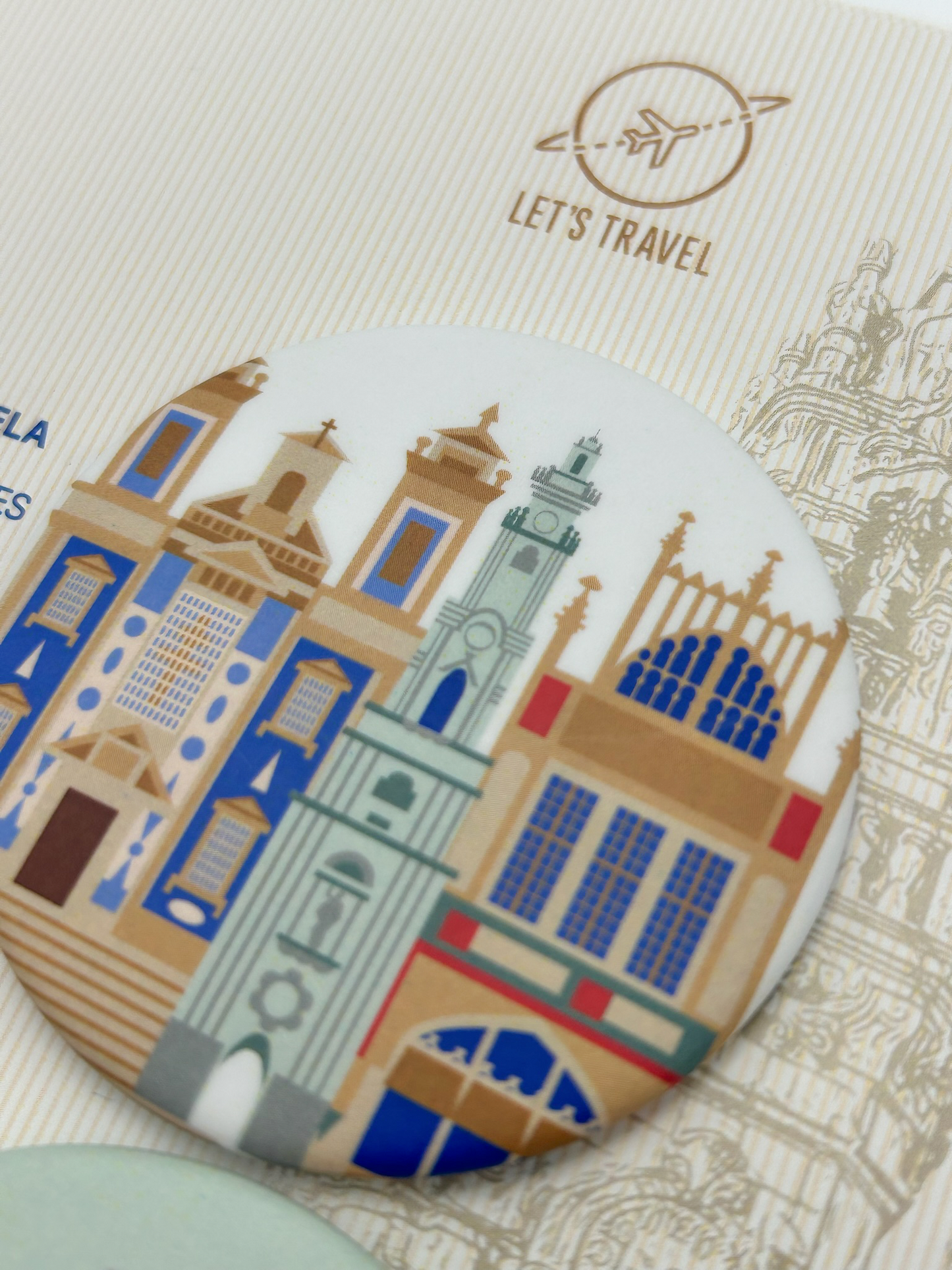 Conjunto Pins de Lapela Ilustração Monumentos Porto